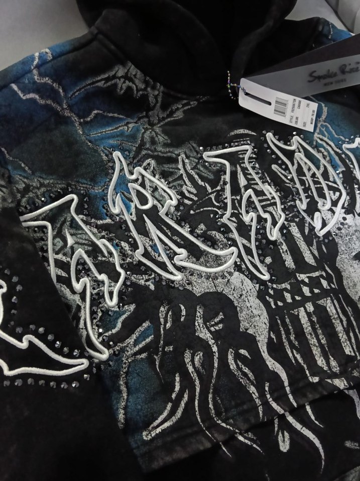 Siyah Baskılı Erkek Kısa Kollu Oversize Sweatshirt - Görsel 3