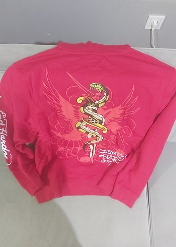 Pembe Baskılı Kadın Sweatshirt - Görsel 7