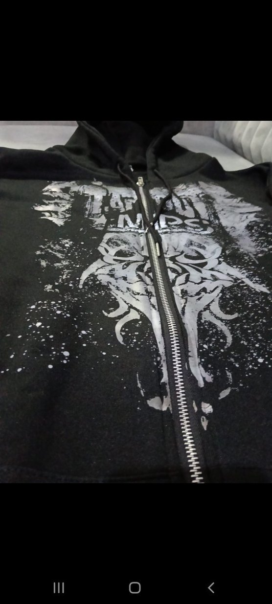 Fermuarlı Kapüşonlu Siyah Gotik Sweatshirt - Görsel 3