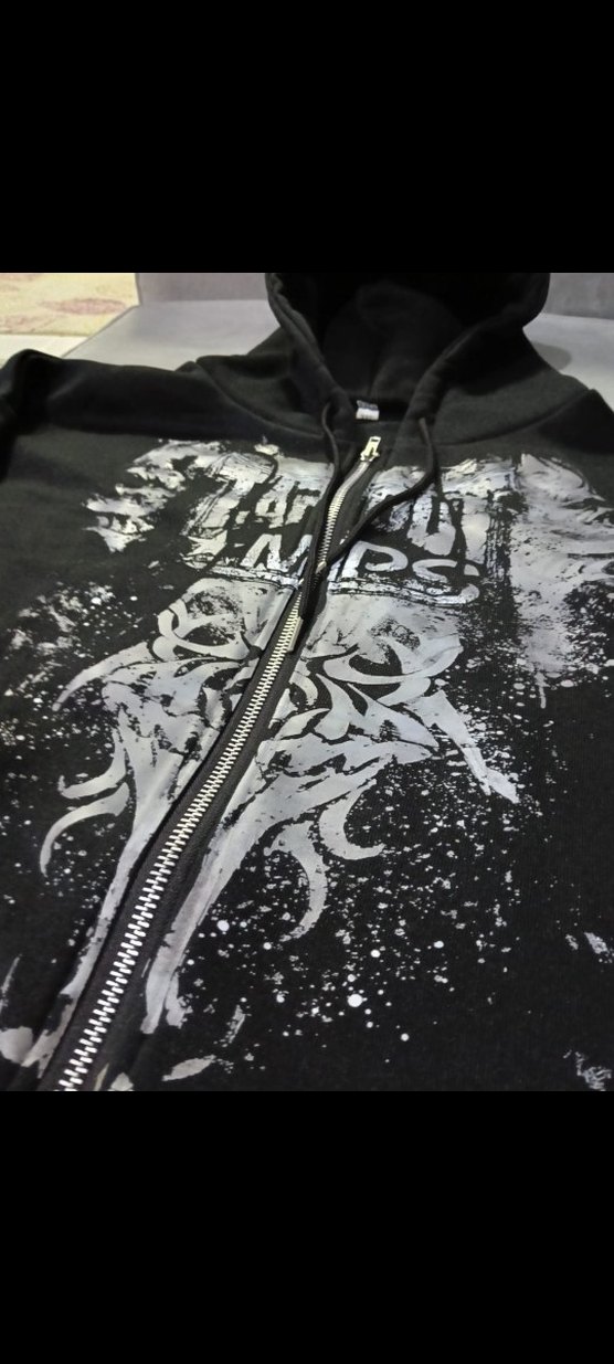 Fermuarlı Kapüşonlu Siyah Gotik Sweatshirt - Görsel 4