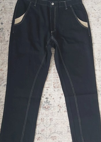 Diğer Nakışlı Siyah Denim Erkek Pantolon y2k pislick