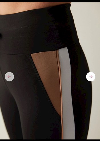 Siyah Çizgili Esnek Spor Tayt - Görsel 2