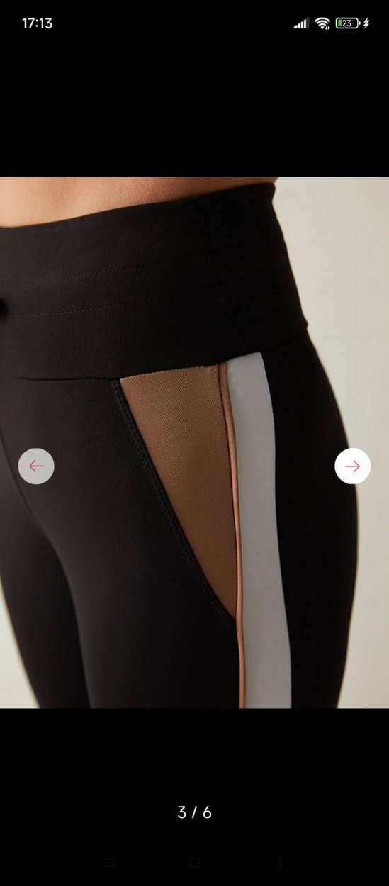 Siyah Çizgili Esnek Spor Tayt - Görsel 2