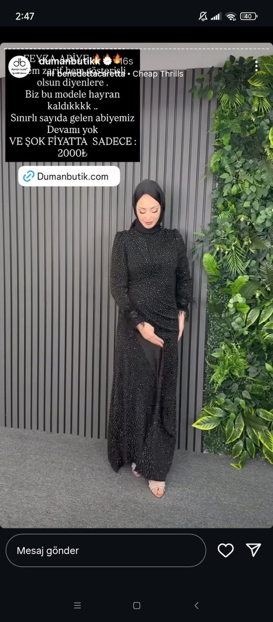 Uzun Siyah Yılan Desenli Drapeli Abiye Elbise - Görsel 2