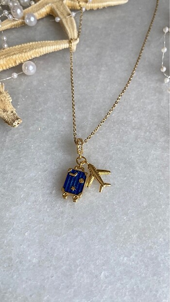 Seyahat Charm?lı Çelik Kolye