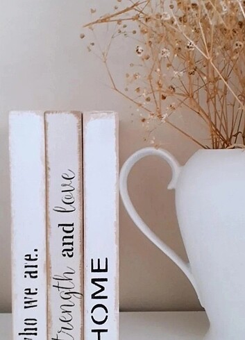 Beden beyaz Renk Farmhouse kitap dekoru 3 lu