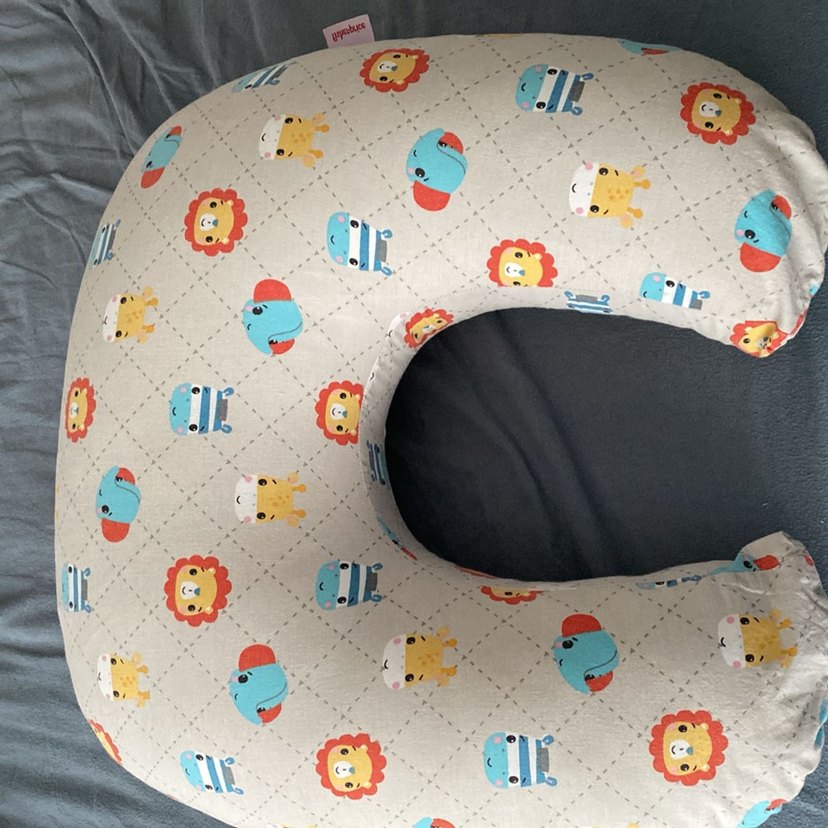 Renkli Desenli Gri Emzirme ve Hamilelik Yastığı - Görsel 2