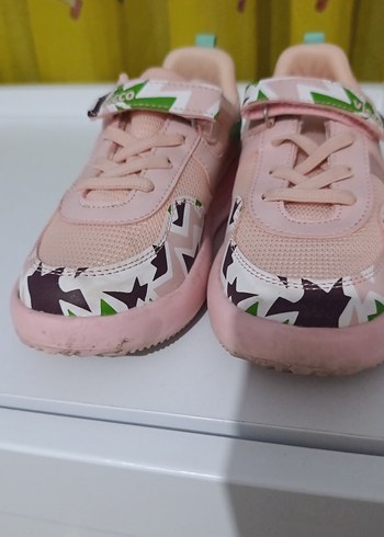 Kız Çocuk Pembe Bağcıklı Sneaker - Görsel 2