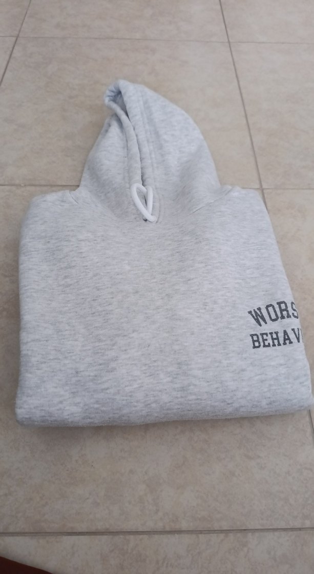 Gri Kapüşonlu Uzun Kollu Sweatshirt - Görsel 3