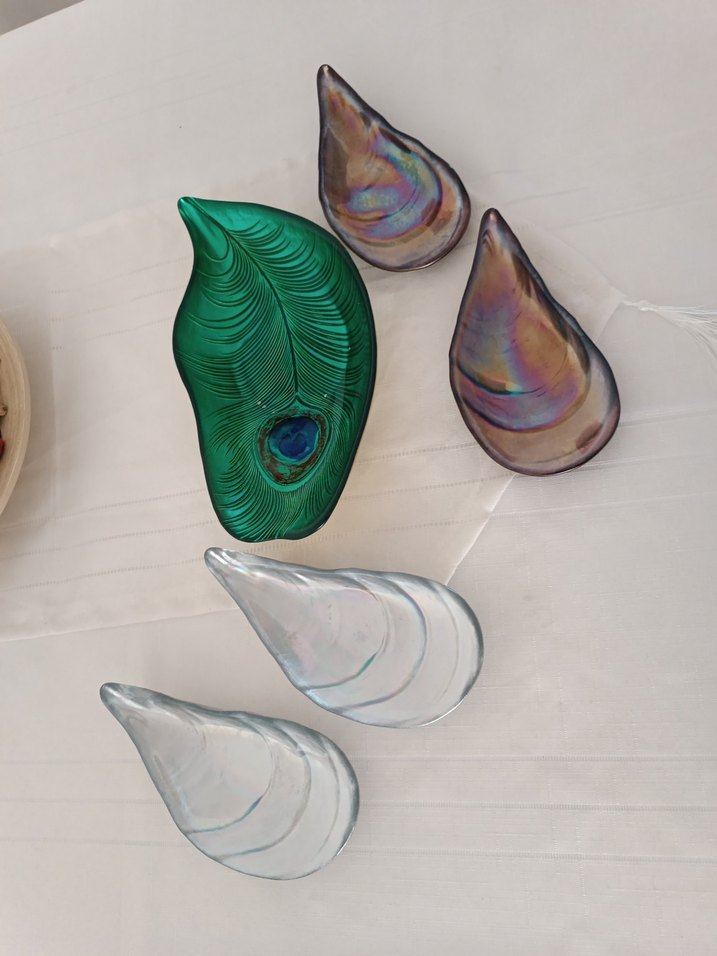 Turkuaz Bohem Yaprak ve Damla Tabaklar - Görsel 5