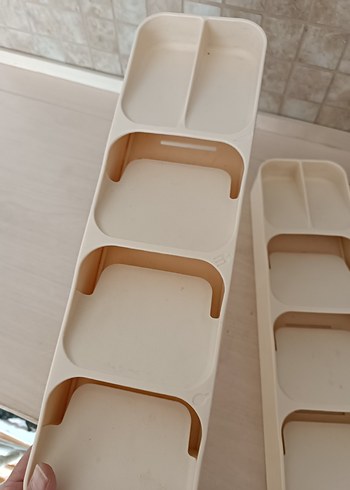 Bej Çok Bölmeli Çatal Kaşık bıçak düzenleyici - Görsel 6