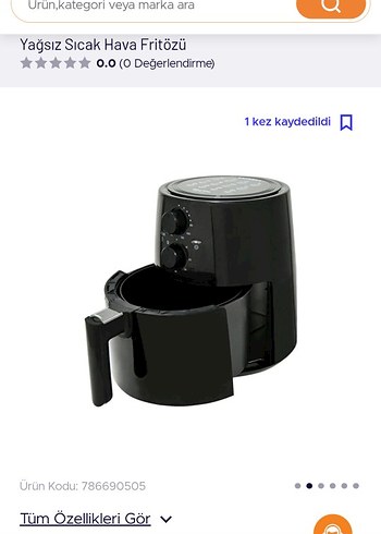Yağsız Sıcak Hava Fritözü Siyah airfray - Görsel 2
