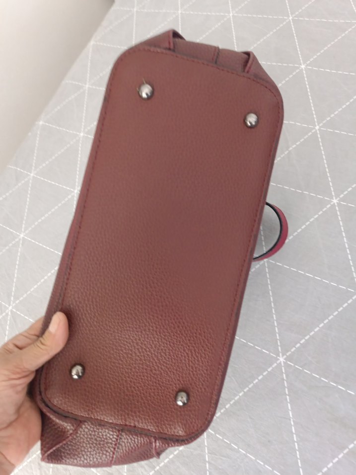 Bordo Deri Püsküllü Kadın Çanta - Görsel 3