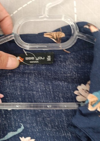 Lacivert Bohem Uzun Kollu Elbise - Görsel 4