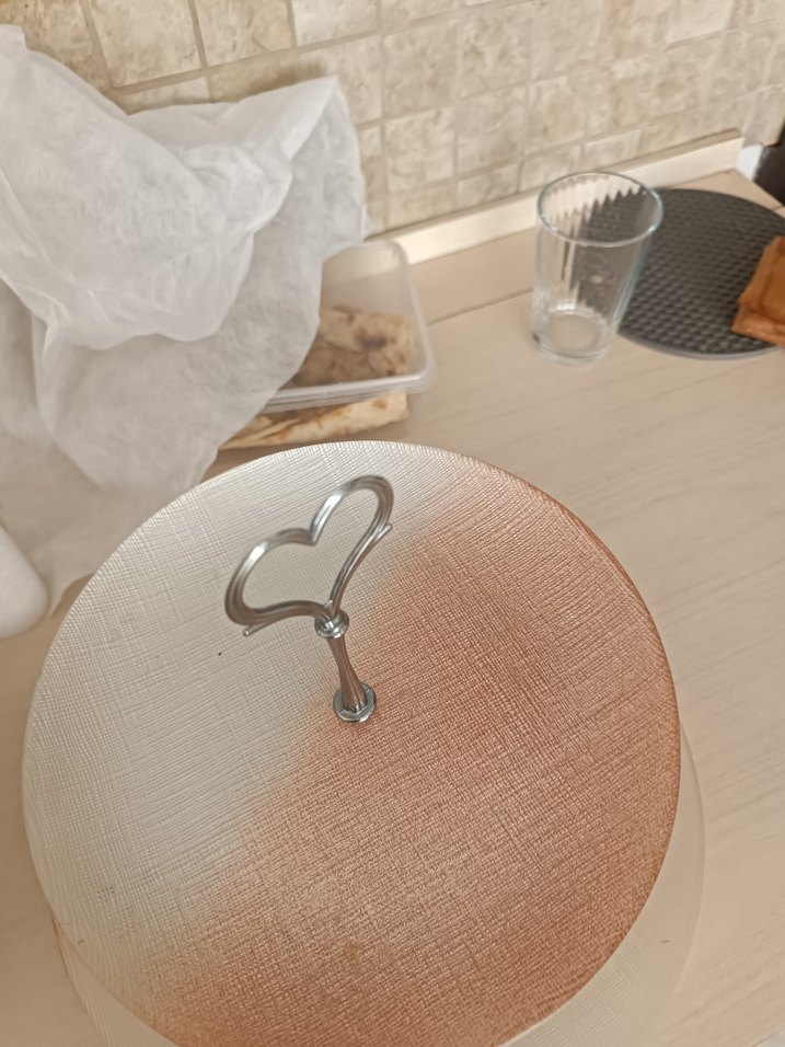 Bej Parlak İki Katlı Servis Tabağı - Görsel 2