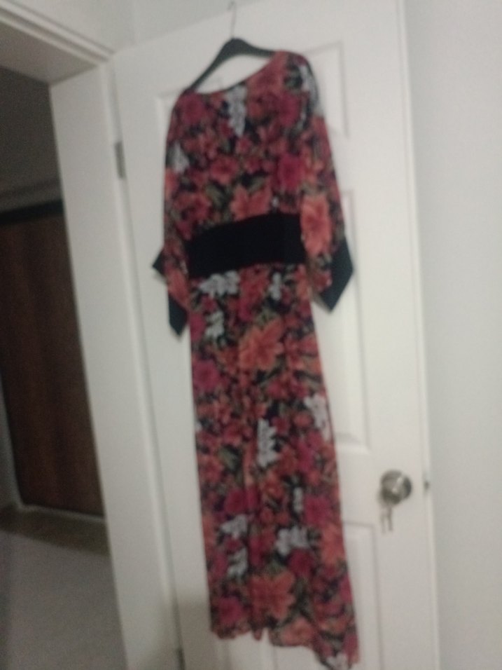 Kadın Bohem Uzun Çiçek Desenli Elbise - Görsel 2