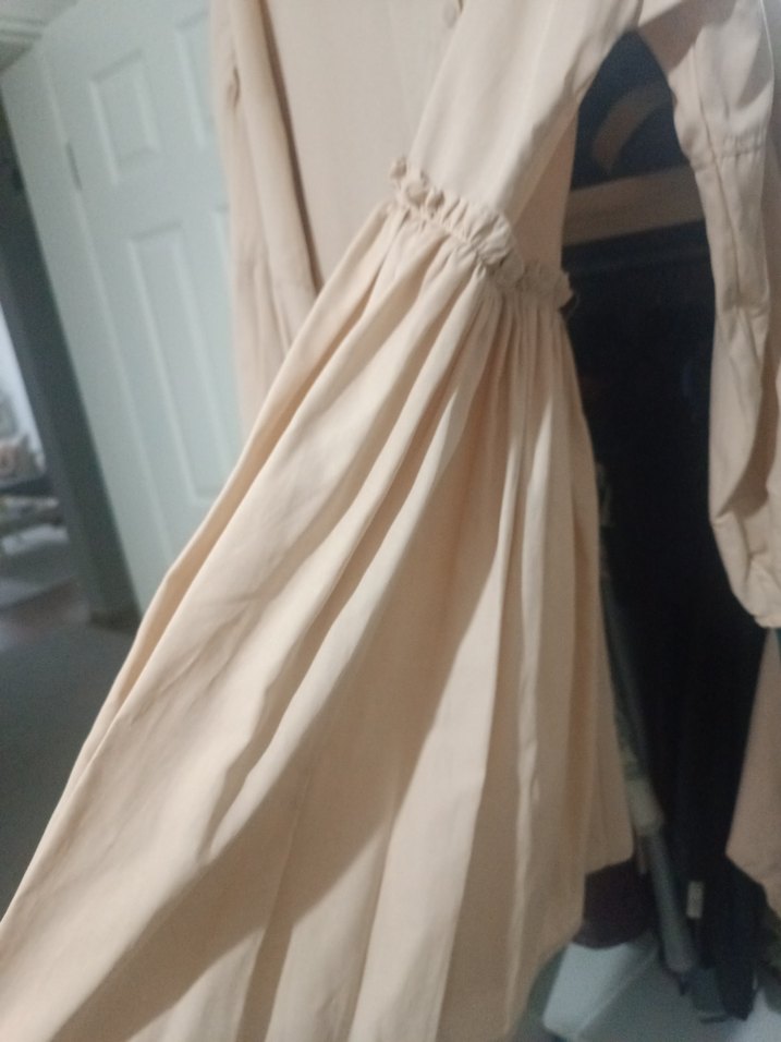 Bej Uzun Kollu Keten tunik - Görsel 3