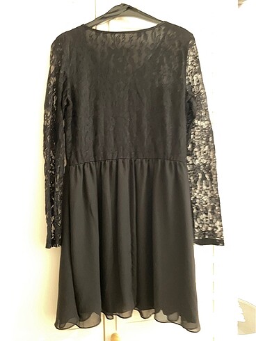 xl Beden Siyah Dantelli Elbise