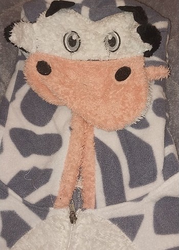 Gri Zebra Desenli Kürklü inek Kıyafeti - Görsel 2