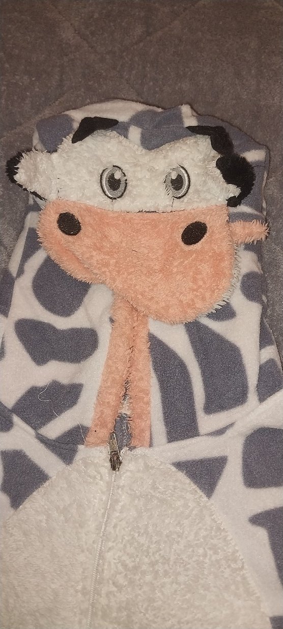 Gri Zebra Desenli Kürklü inek Kıyafeti - Görsel 2