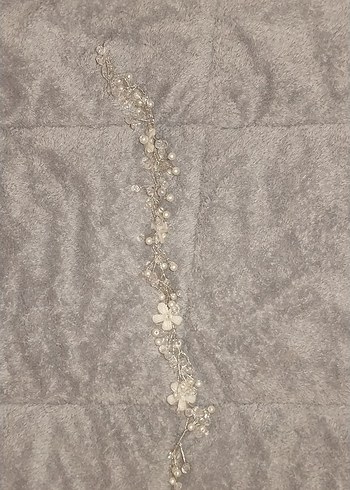 Beyaz Boncuklu Cam Saç Aksesuarı - Görsel 2