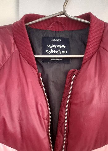 Bordo-Pembe  Çocuk Kış Montu - Görsel 3