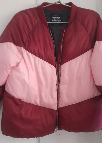 Bordo-Pembe  Çocuk Kış Montu - Görsel 2