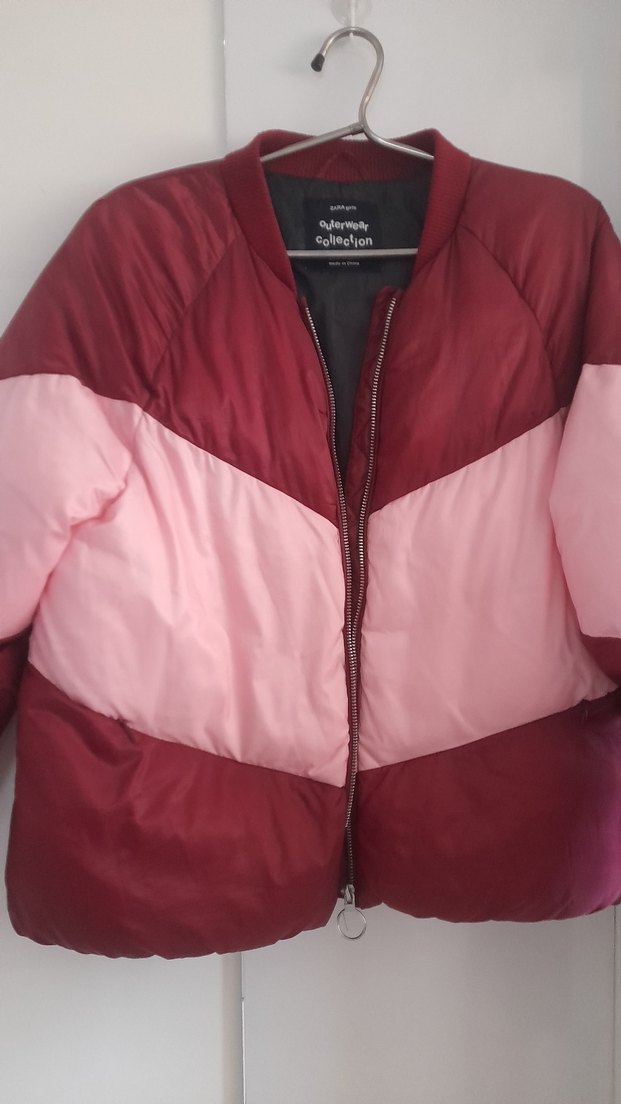 Bordo-Pembe  Çocuk Kış Montu - Görsel 2