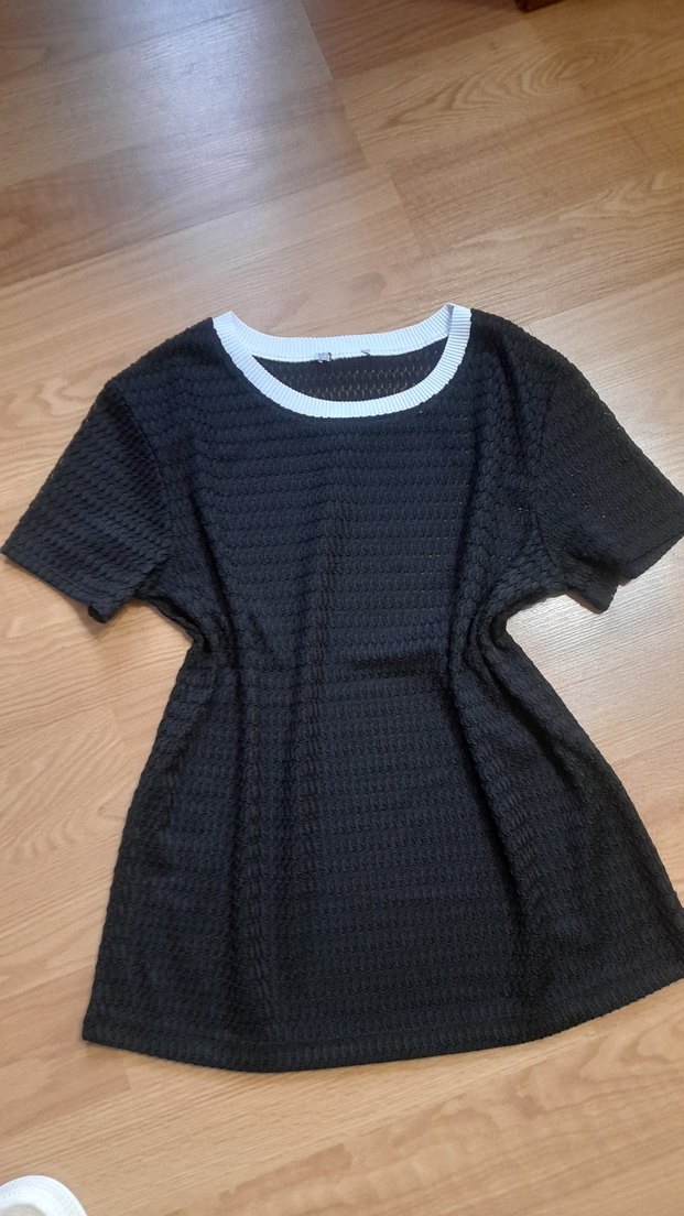 Bisiklet Yaka Örgü Siyah Kadın Bluz - Görsel 2