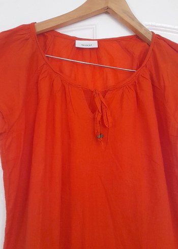 Kısa Kollu Nar çiçeği Kadın Bluz - Görsel 2