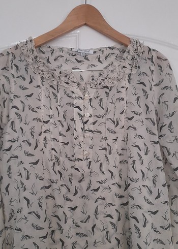 Uzun Kollu Düğmeli Bohem Kadın Bluz - Görsel 2