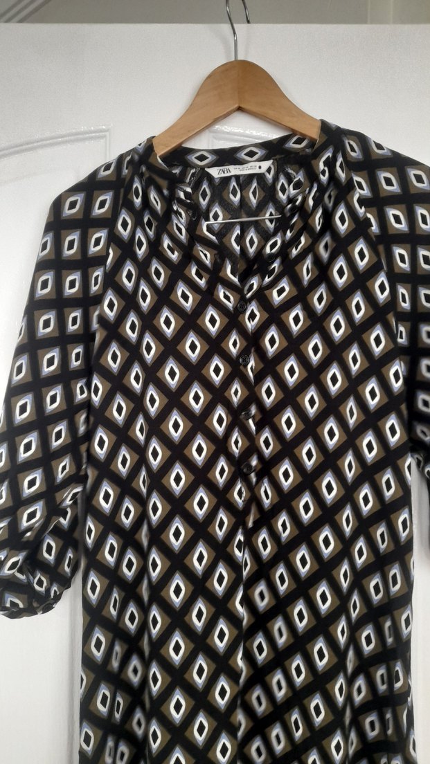 Bohem Siyah Desenli Uzun  Tunik - Görsel 2