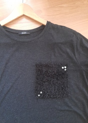 Siyah Kürklü Cepli Uzun Kollu Triko Kazak - Görsel 3