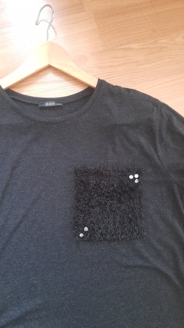 Siyah Kürklü Cepli Uzun Kollu Triko Kazak - Görsel 3