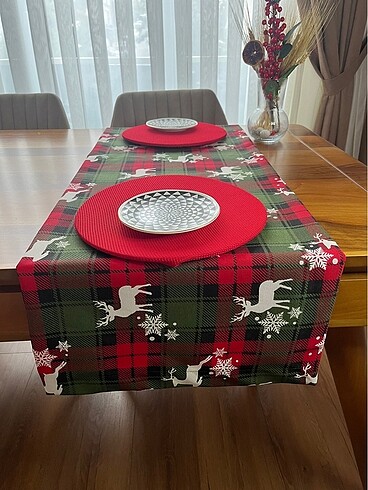 Chrismas detaylı runner ve 4lü supla takımı