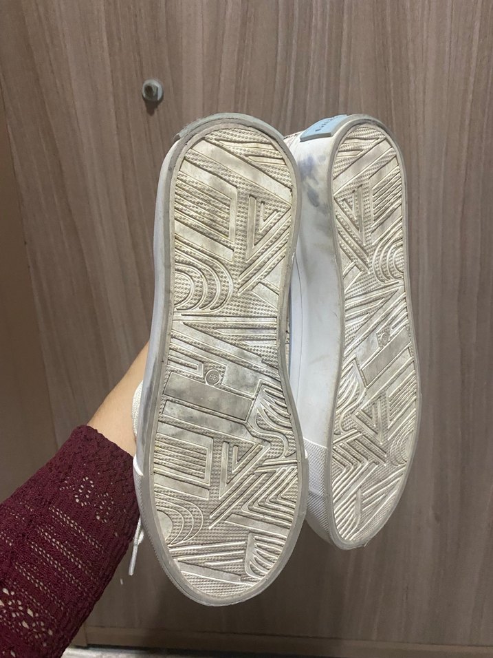 Beyaz Bağcıklı Platform Spor Ayakkabı - Görsel 4