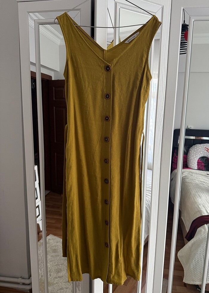 Elbise Günlük hardal sarısı - Görsel 2