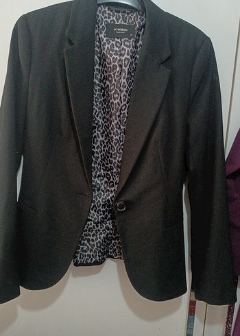 36 Beden Düğmeli Siyah Kadın Blazer Ceket