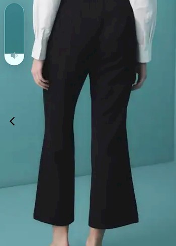 Kadın Siyah Midi Kumaş Pantolon - Görsel 3