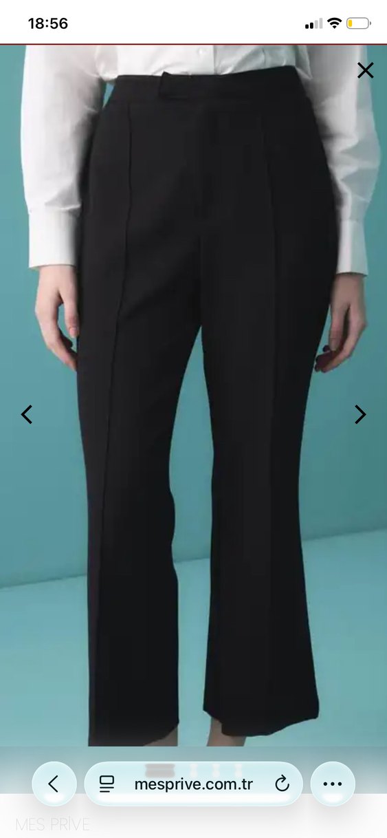Kadın Siyah Midi Kumaş Pantolon - Görsel 2