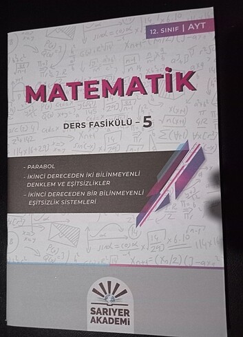  Beden Renk SARIYER AKADEMİ AYT MATEMATİK FASİKÜL 