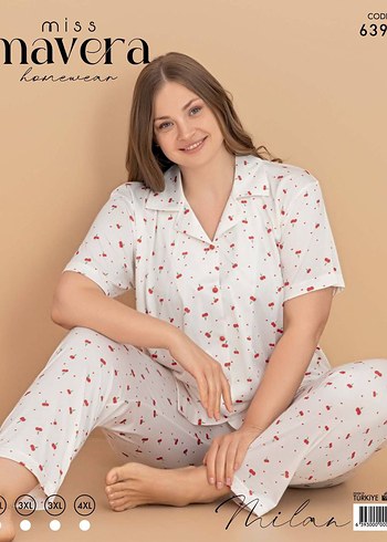 Miss Navera Beyaz Mini Kısa Kollu Pijama Takımı