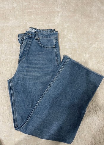 Stradivarius Yuksek Bel Mavi Denim Jean
