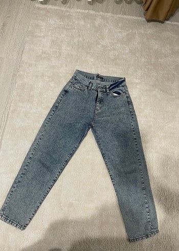 Diğer Yuksek Bel Acik Mavi Denim Jean