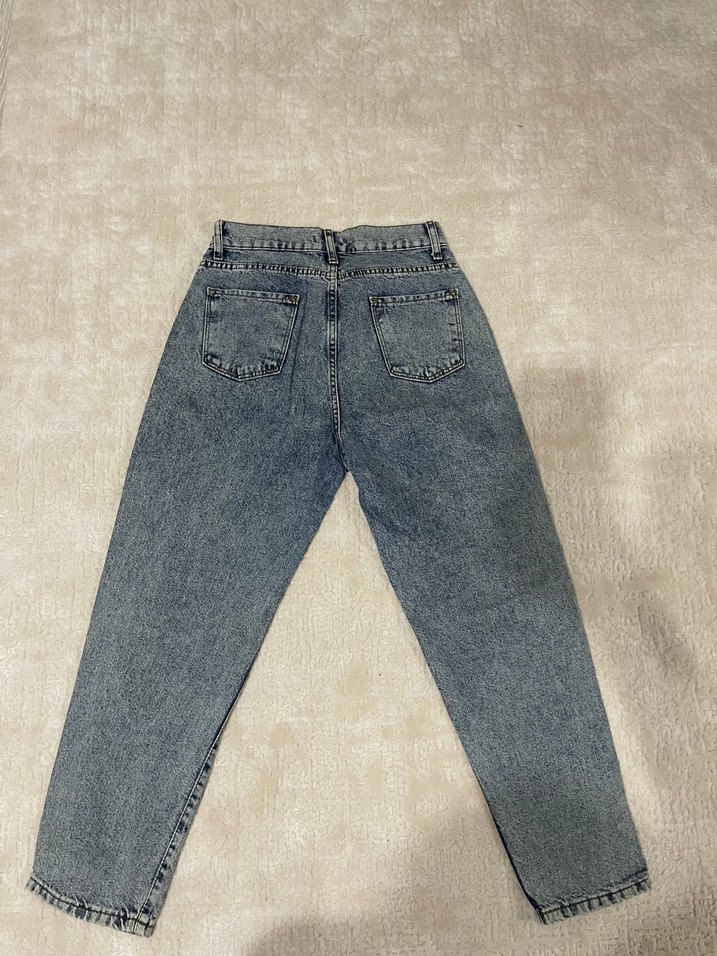 Yüksek Bel Açık Mavi Denim Jean — görsel 2/3