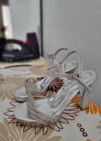 Zara gümüş Platform Topuklu Kadın Ayakkabı
