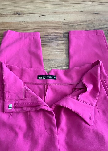 Pembe Pilili Kadın Kumaş Pantolon - Görsel 3