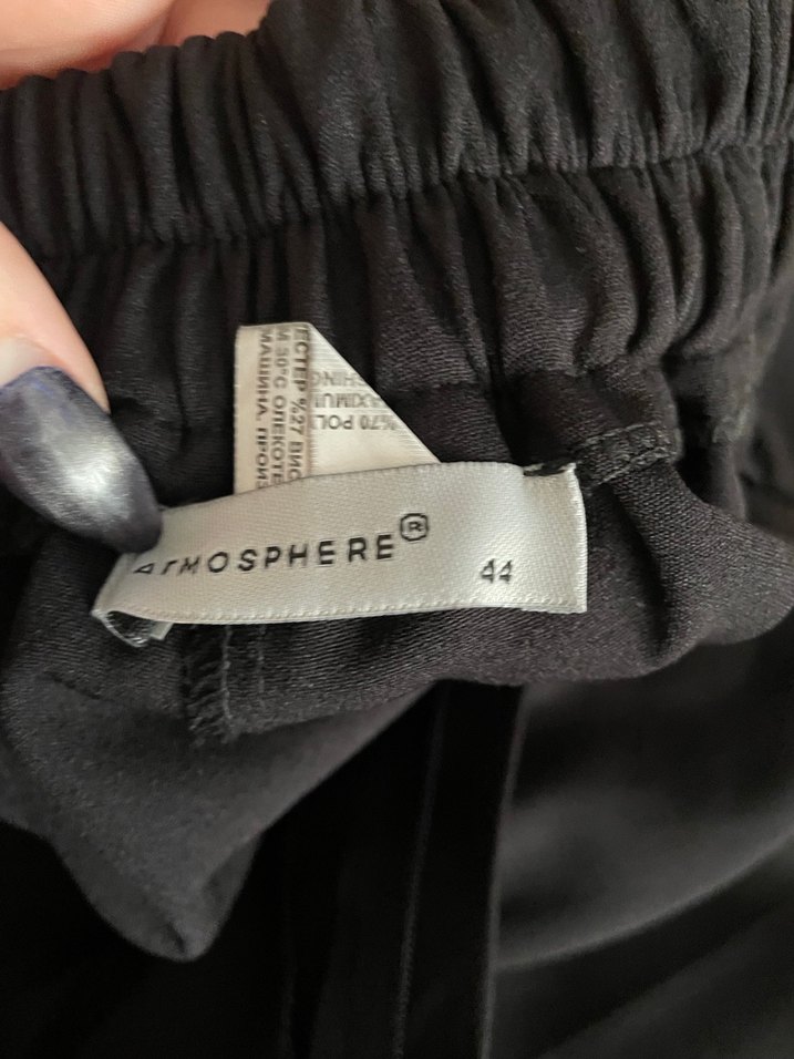 Kadın Siyah Pilili Kumaş Pantolon - Görsel 3