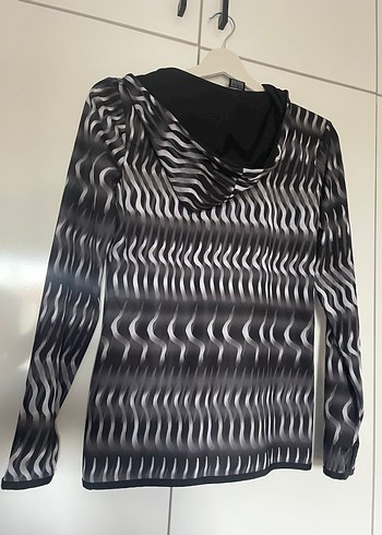 Gri Zebra Desenli Fermuarlı Kadın Ceket - Görsel 2