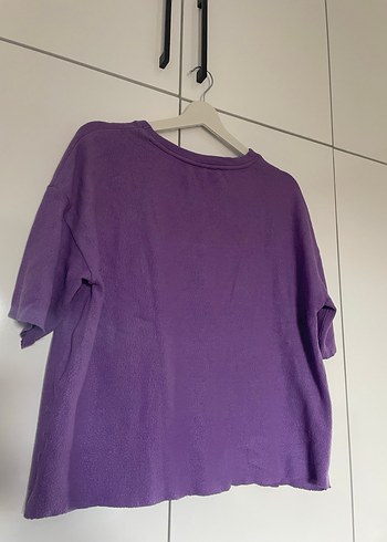 Mor  Kadın Kısa Kollu Tişört - Görsel 2